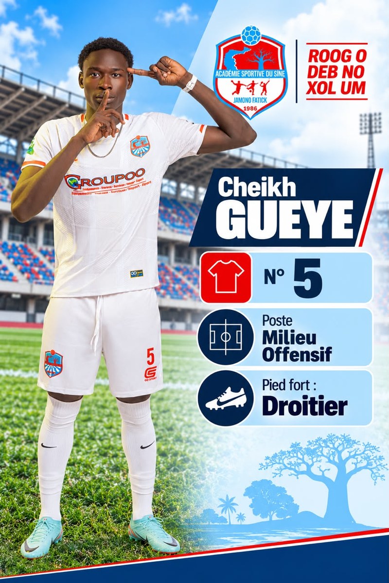 Cheikh Gueye, milieu offensif, nouvelle recrue de Jamono Fatick