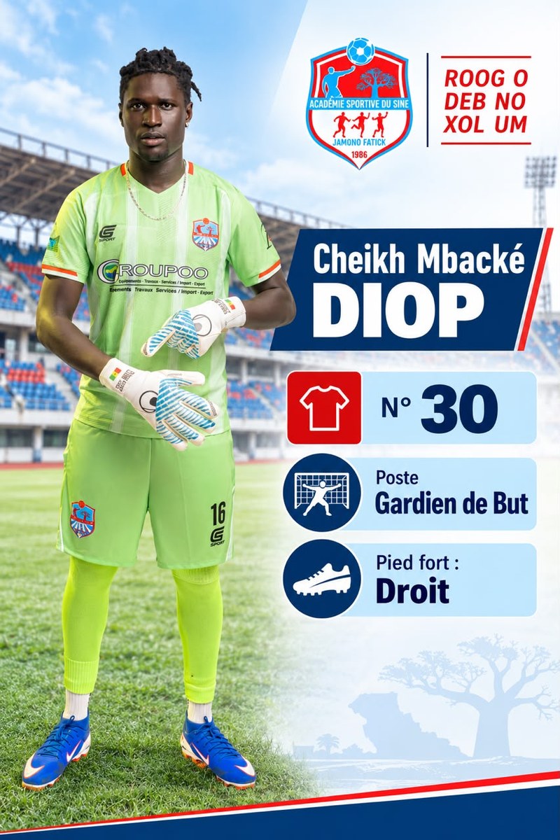 Cheikh Mbacké Diop, gardien de but, nouvelle recrue de Jamono Fatick
