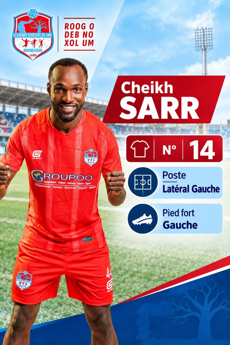 Cheikh Sarr, latéral gauche, nouvelle recrue de Jamono Fatick