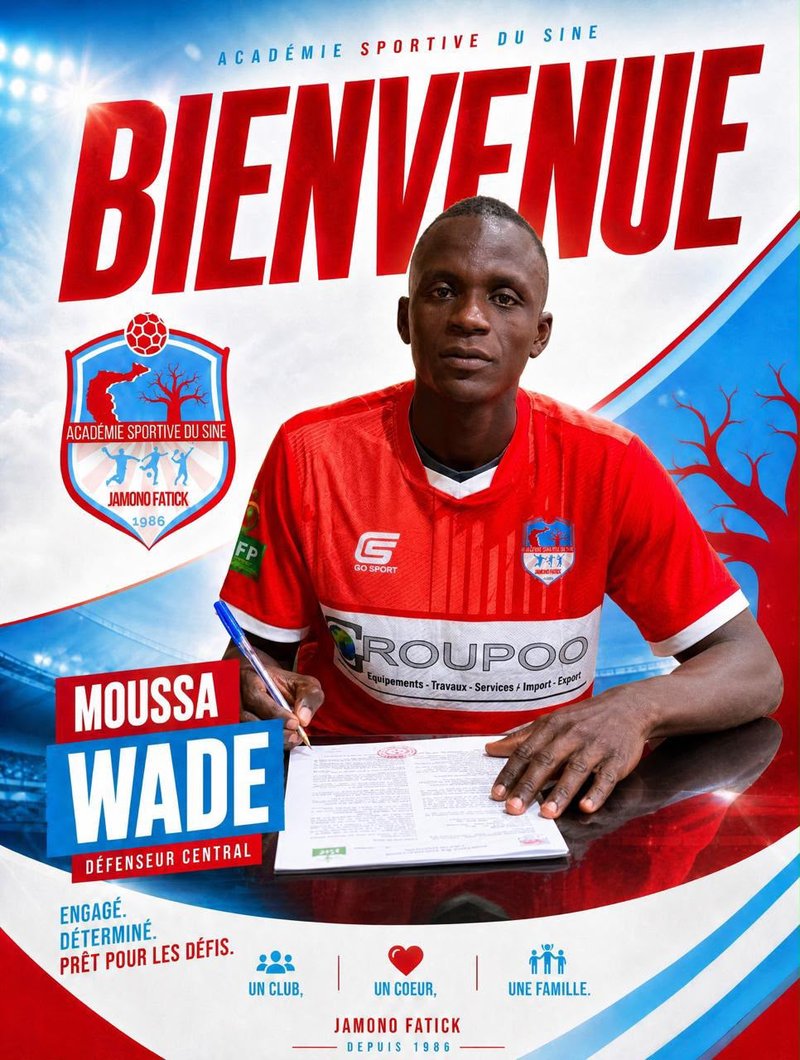 Moussa Wade, défenseur central, nouvelle recrue de Jamono Fatick
